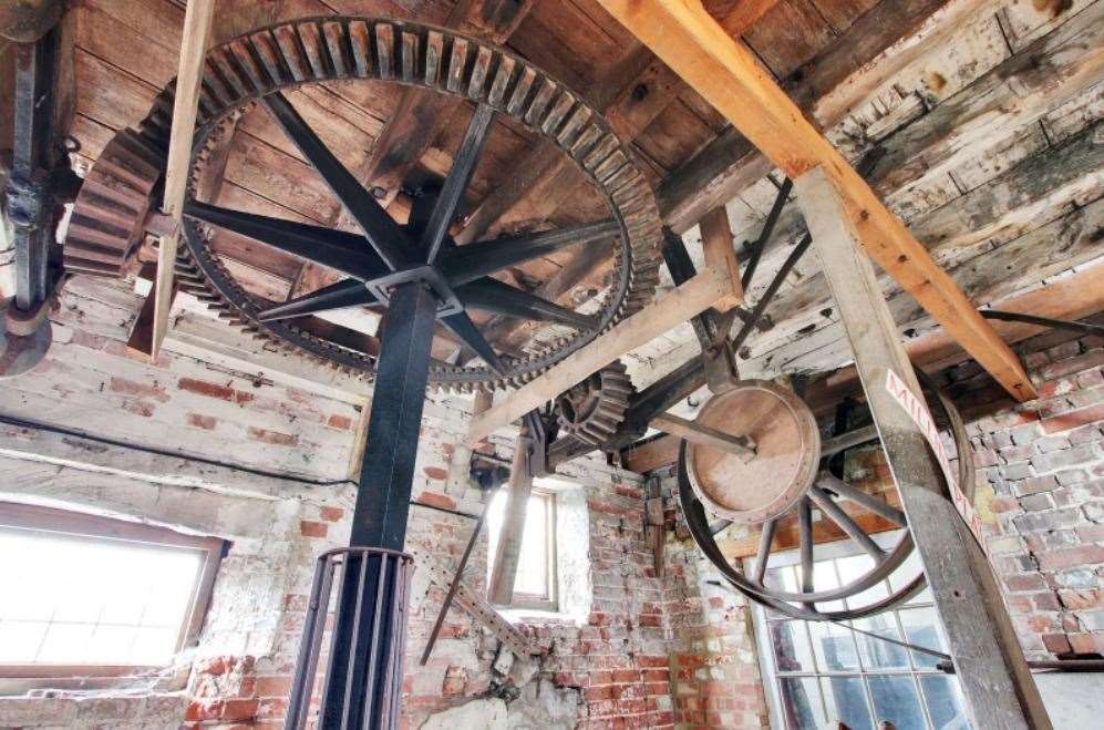 While the mill is no longer in use, much of its original machinery can be seen inside. Picture: Savills