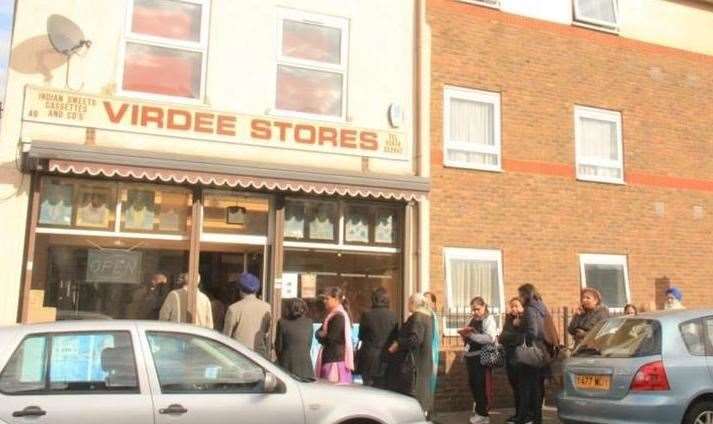 A queue for jalebis outside Virdee Stores