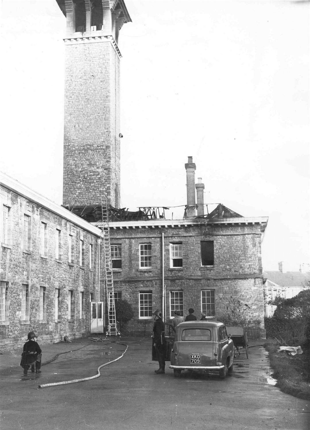 Six died in Oakwood Hospital blaze on November 29, 1957 when a tower collapsed. Picture: Kent Our Century By the People Who Lived It