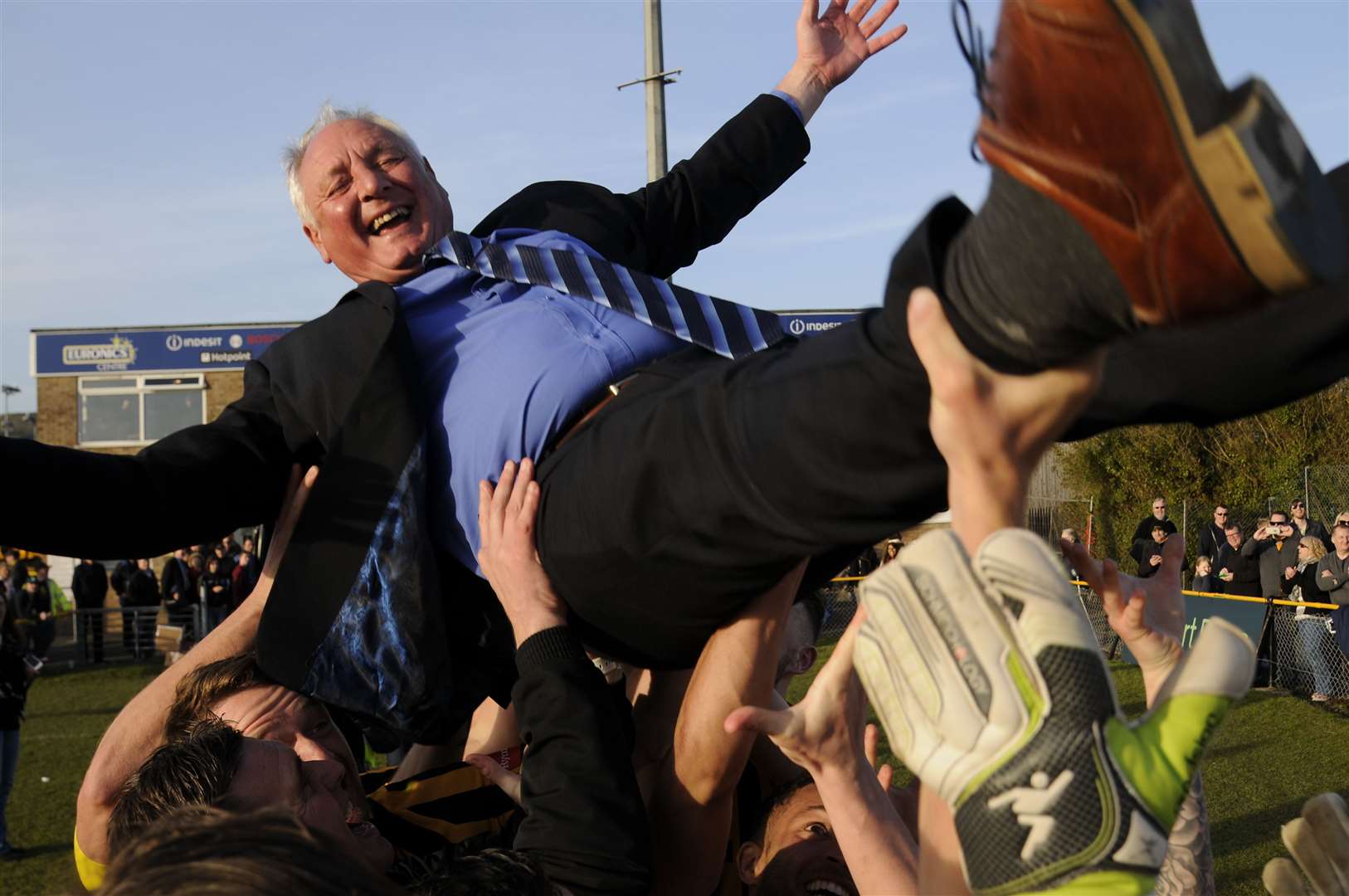 Folkestone Invicta celebrate winning the title Picture: Gary Browne