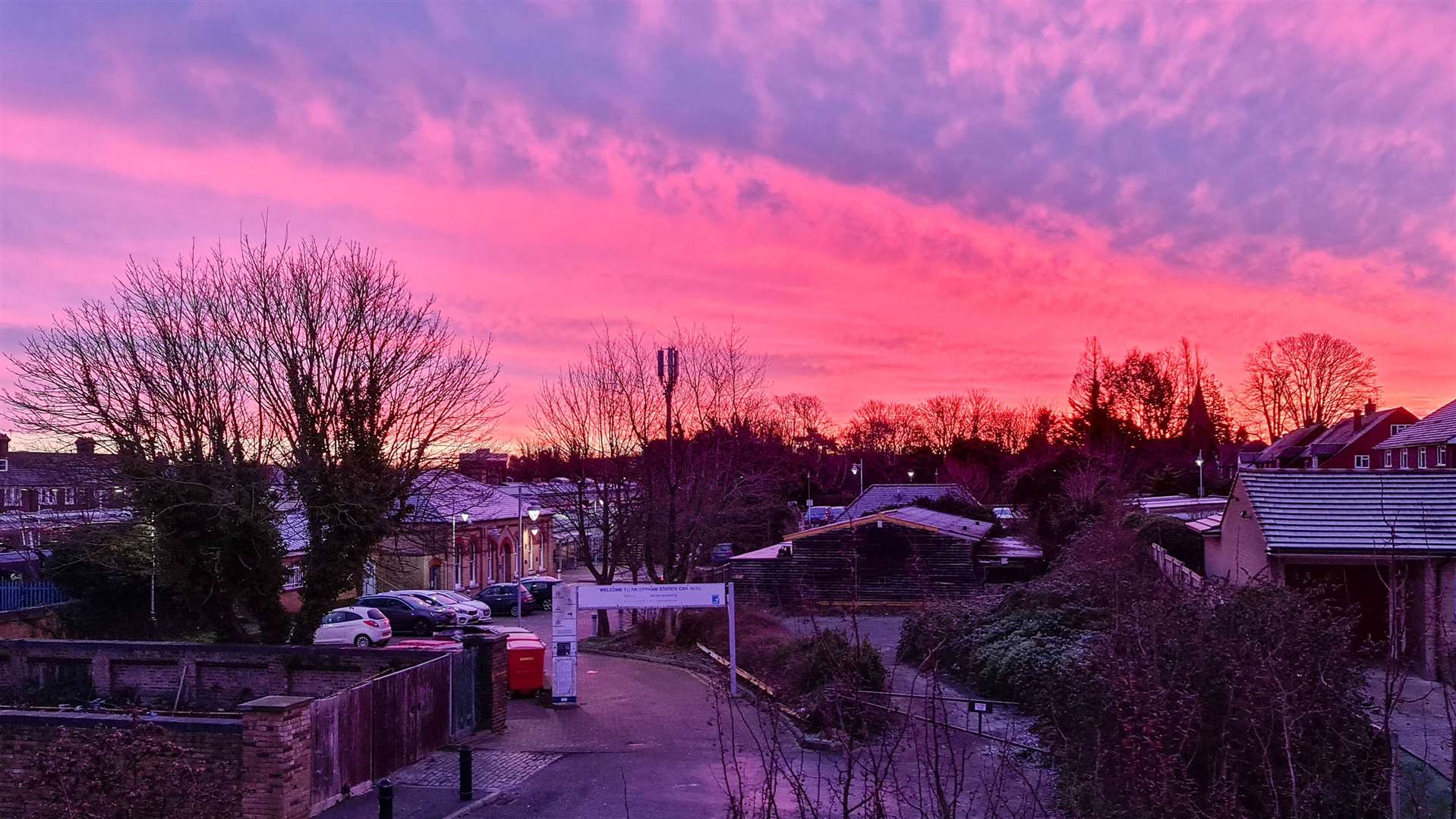 There had been a weather forecast of snow, but Faversham enjoyed this astonishing sunrise instead. Pic: Alexandra Campbell