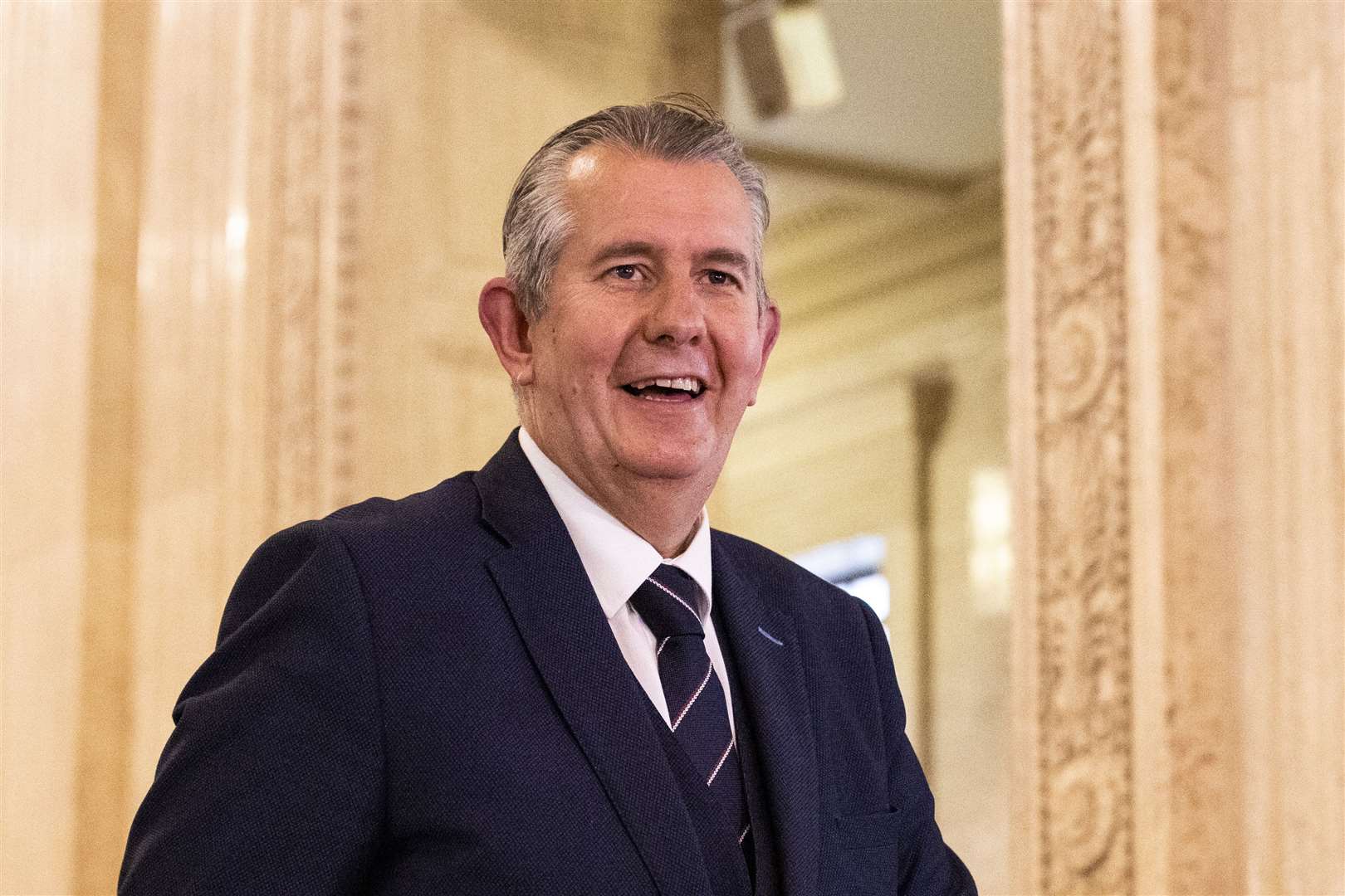 Edwin Poots at Stormont to announce his ministerial team (Liam McBurney/PA)