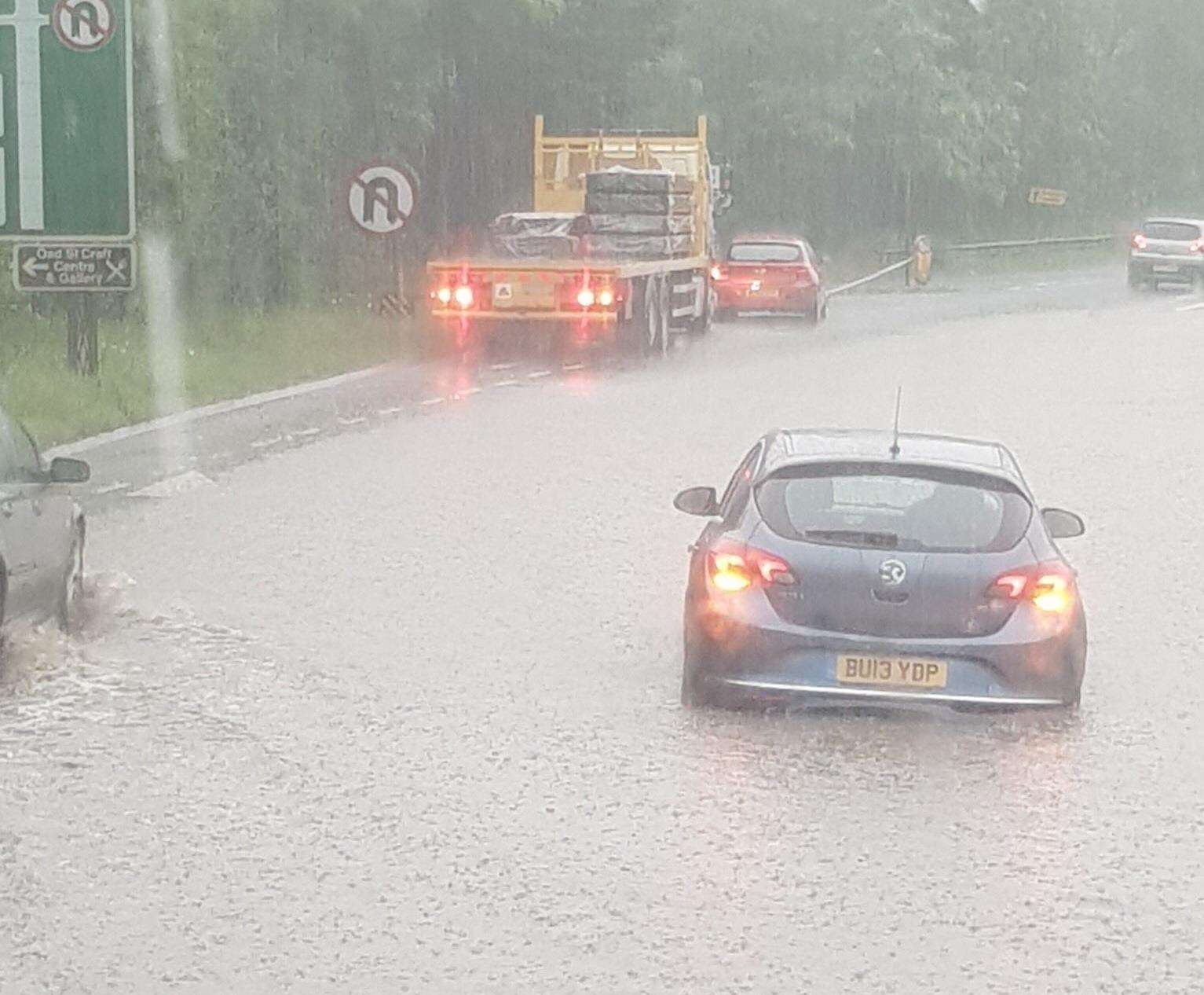 Flooding on the A249 at Stockbury. Pics: Shaun Dunn (2258350)