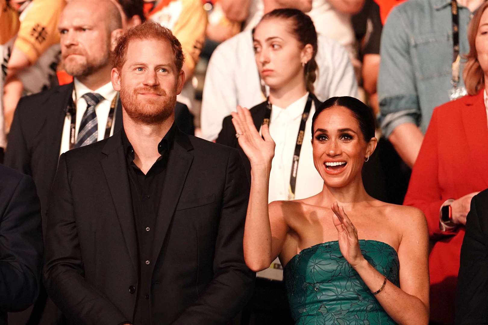 Harry and Meghan at the Invictus Games in Dusseldorf last year (Jordan Pettitt/PA)