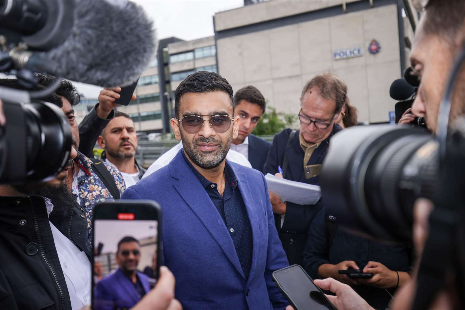 Solicitor Akhmed Yakoob speaks to the media outside Rochdale police station in Greater Manchester (James Speakman/PA)