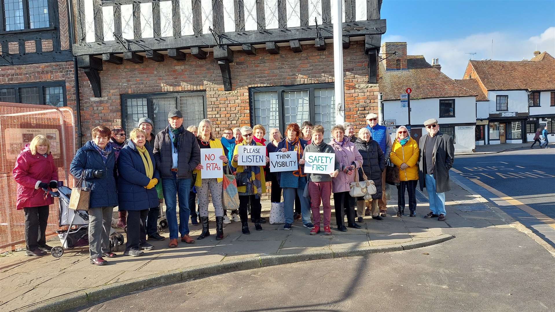 Residents are upset over the new layout of the bus stop near Sandwich Guildhall