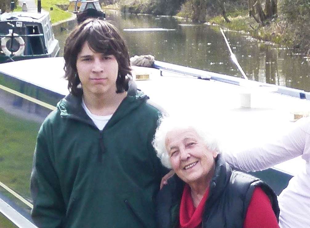 Sandra, now 75, pictured with grandson Seb