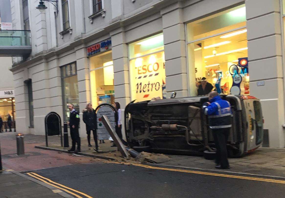 The driver was left trapped. Picture: Nigel Fletcher