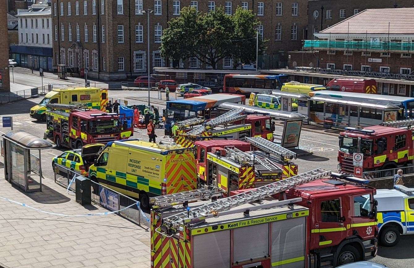 There was a huge emergency response following the crash at Folkestone bus station