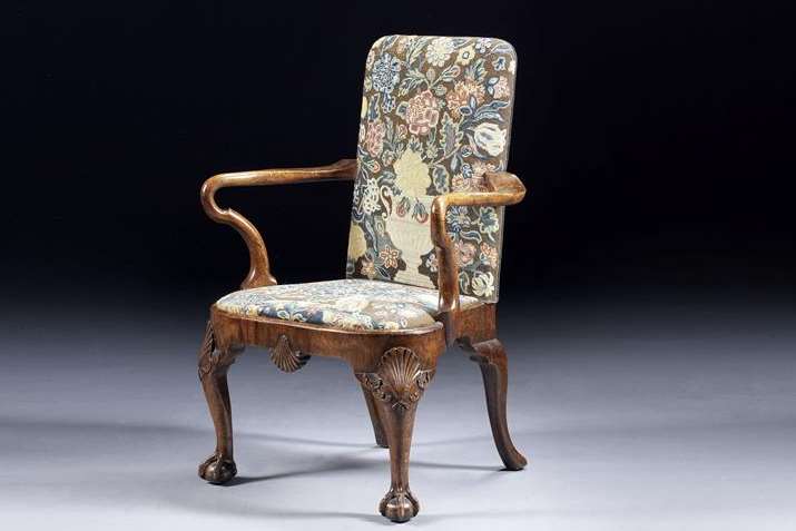 A George I walnut armchair