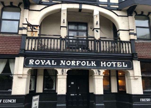 The Royal Norfolk Hotel on Sandgate High Street is exactly what it says on the tin, but the fact it's a hotel doesn't stop the locals packing the bar on a Friday evening