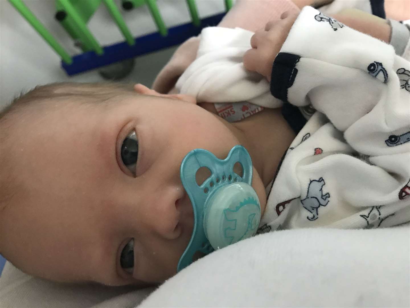 Grayson-Bleu was born five weeks prematurely and was in and out of hospital for the first few weeks of his life. Picture: Hannah Martin