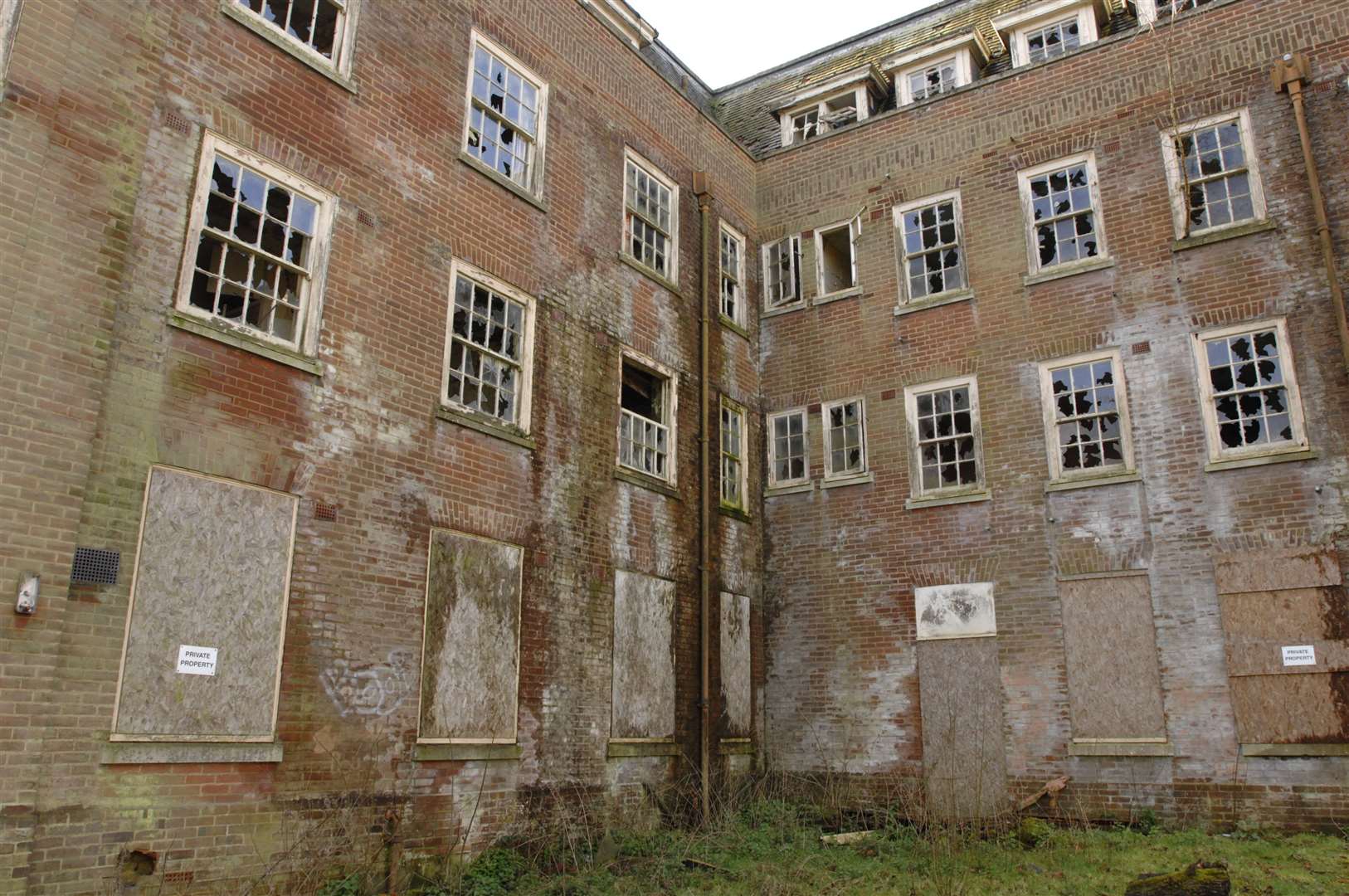 One of the derelict outbuildings in 2007. Byline: Grant Falvey