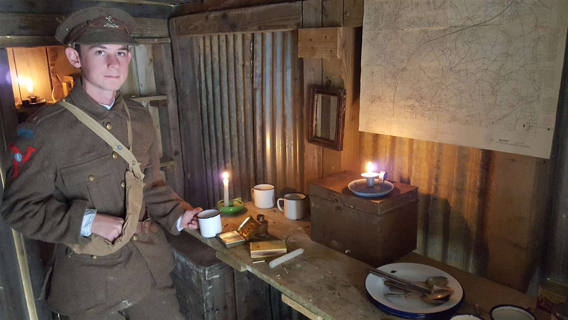 Toby Dingle in the officer's dug out