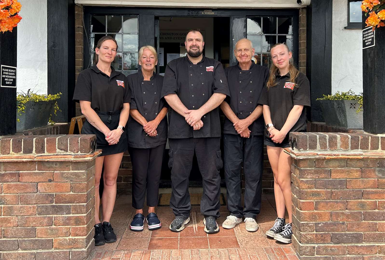 The team at the Westgate and Birchington Golf Club restaurant - Dave Elvey centre