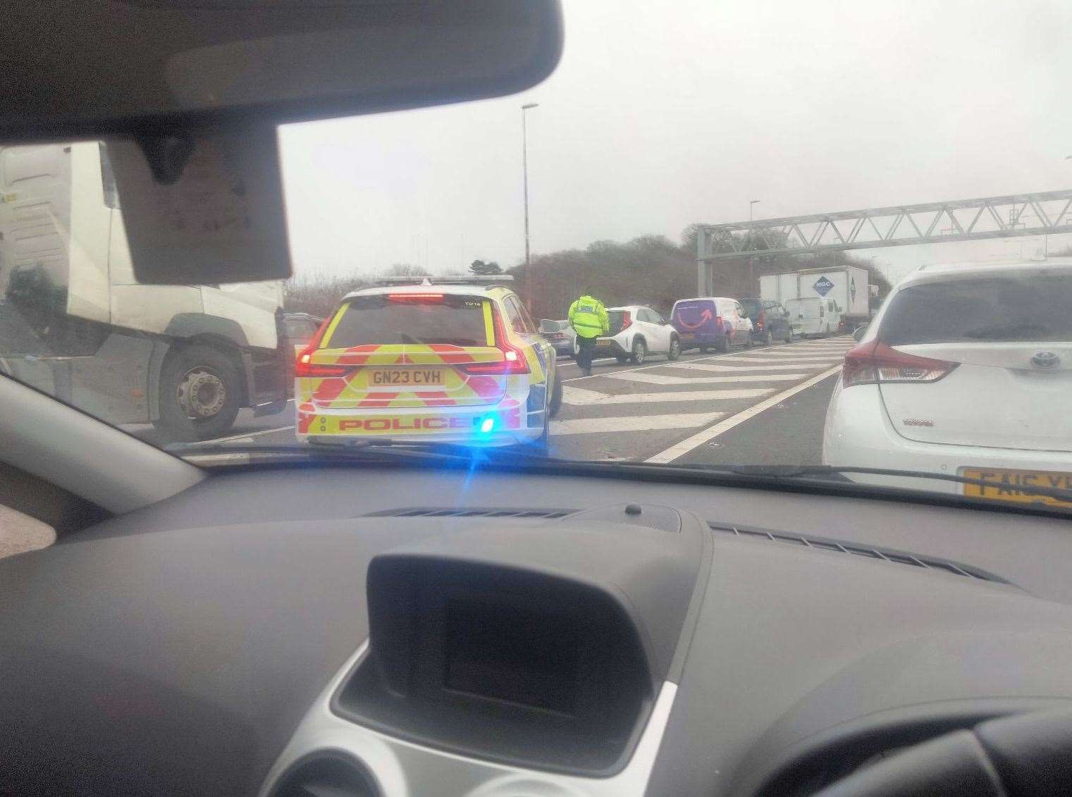 Huge queues as A2 partially closed between the M25 A282 and B255