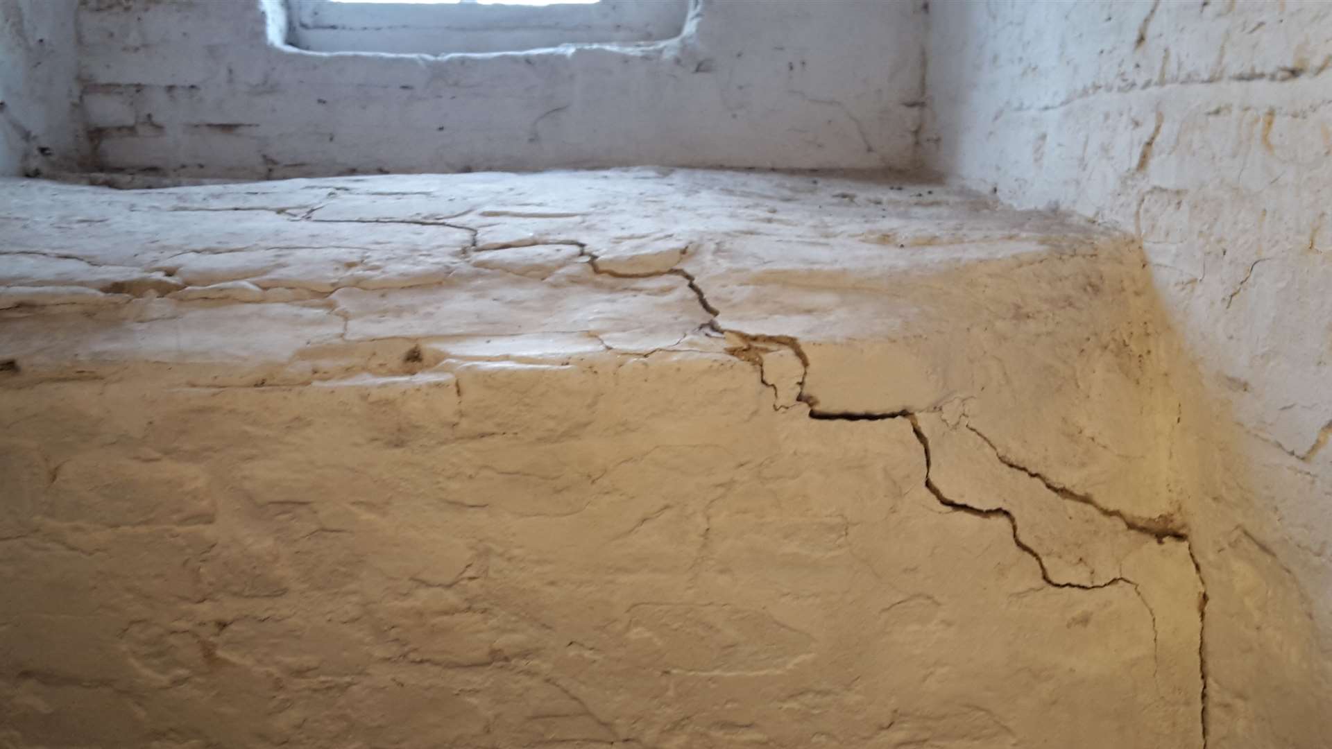 Subsidence had caused large cracks to form. Picture: National Trust