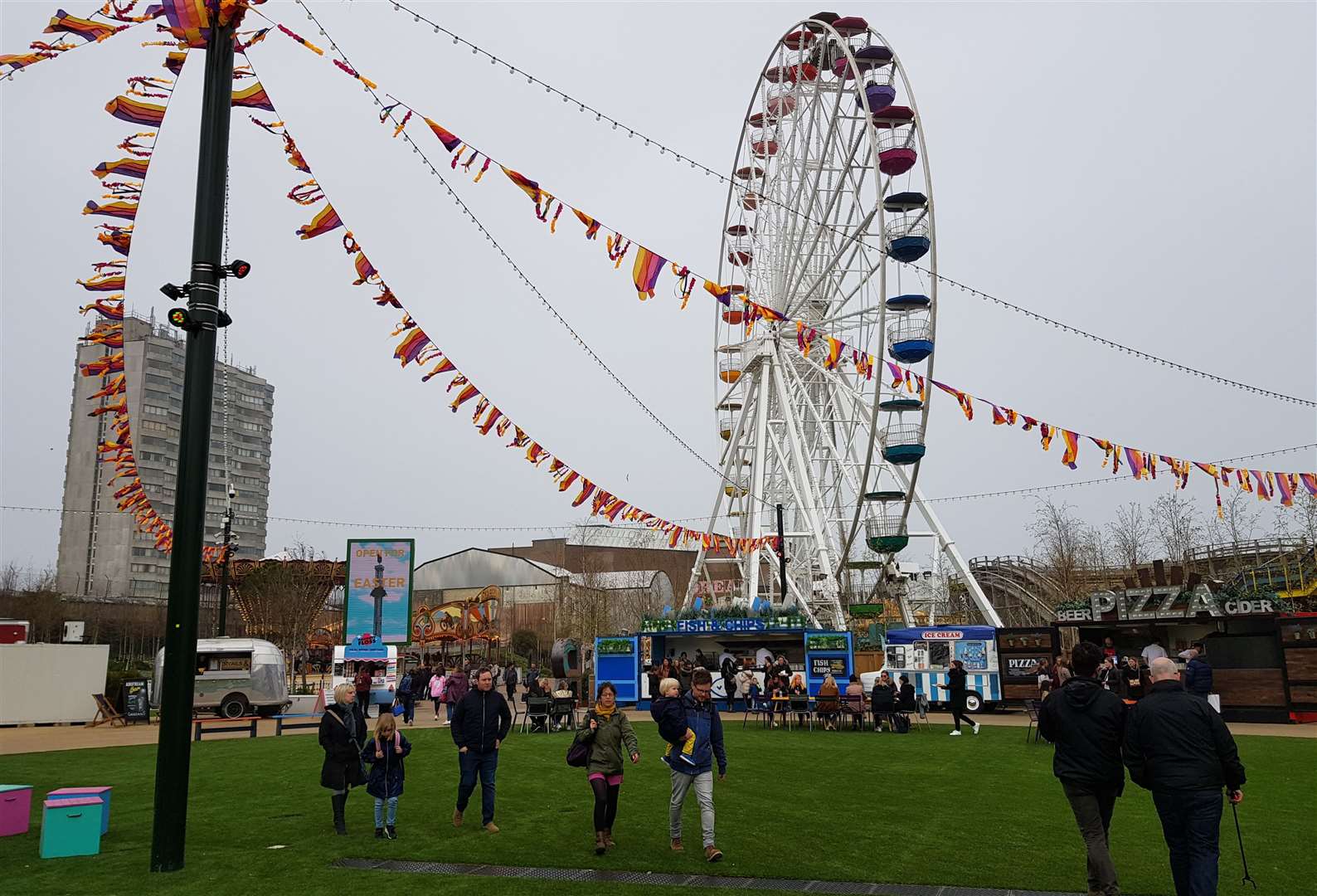 The bunting's up at Dreamland and the first punters of the season are in