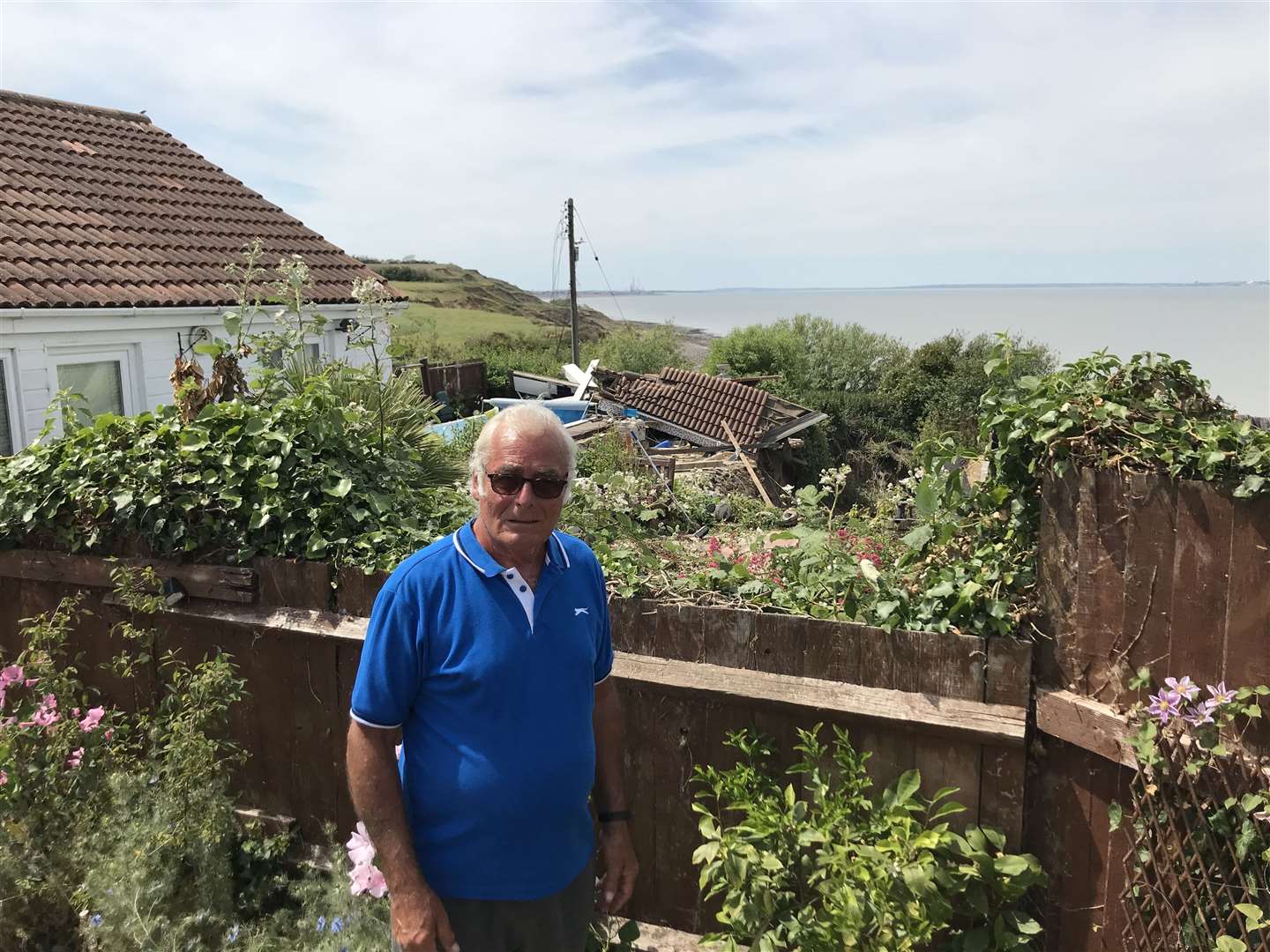 Ed Cane, 67, whose house backs onto Cliffhanger, which fell off the cliff at Eastchurch