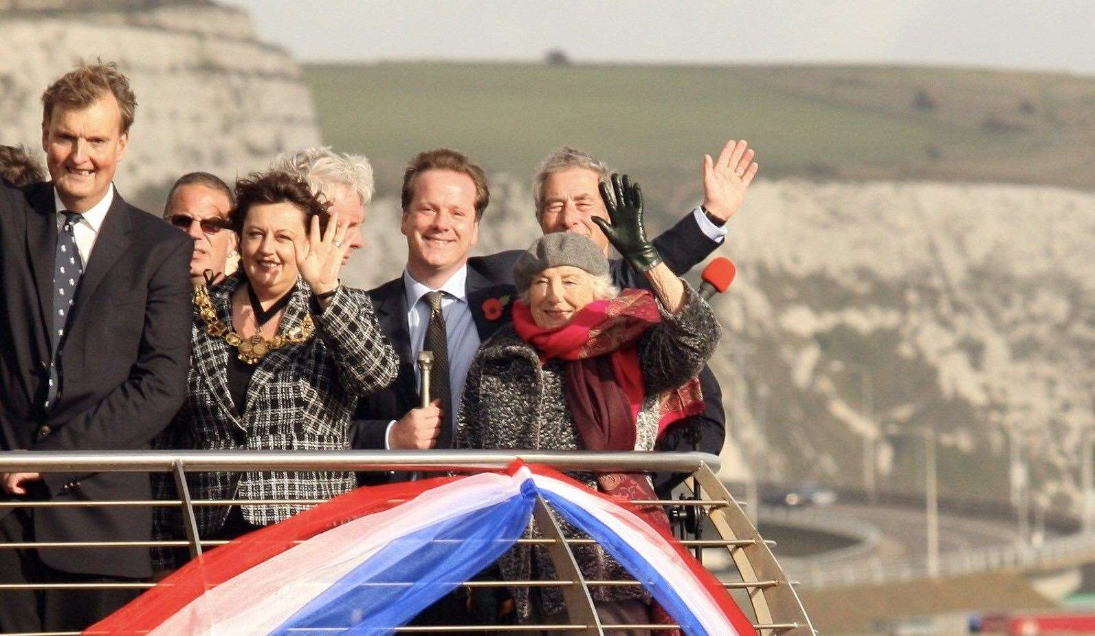 Charlie Elphicke with Dame Vera Lynn during the People's Port campaign