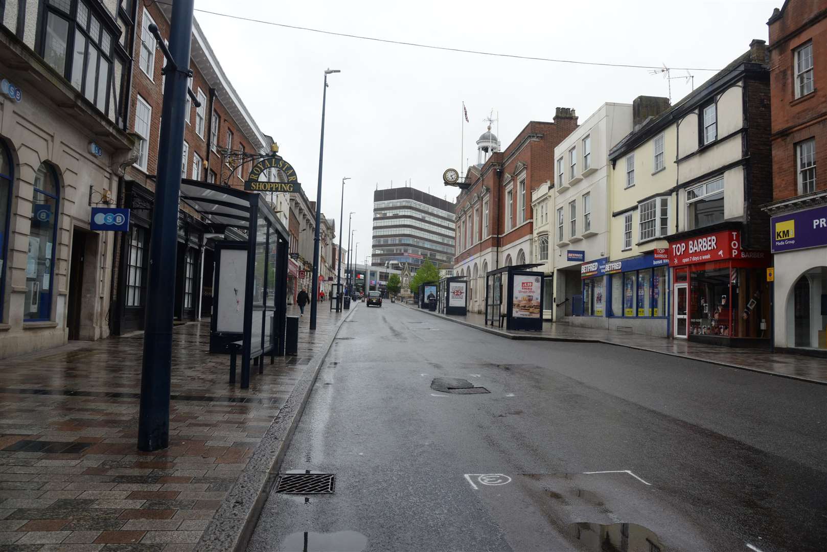 Maidstone town centre was deserted during lockdown in April