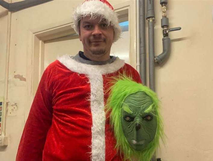 Daniel Wood dressed as the Grinch in January 2022 has now admitted three counts of exposure and breaching a community protection order by dressing up in a tutu