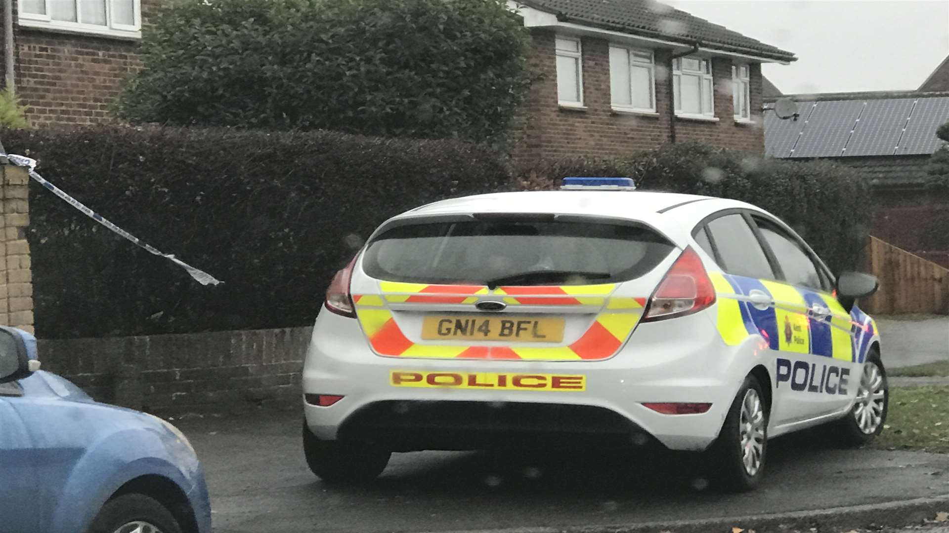 Police at the scene of the alleged rape in Maidstone