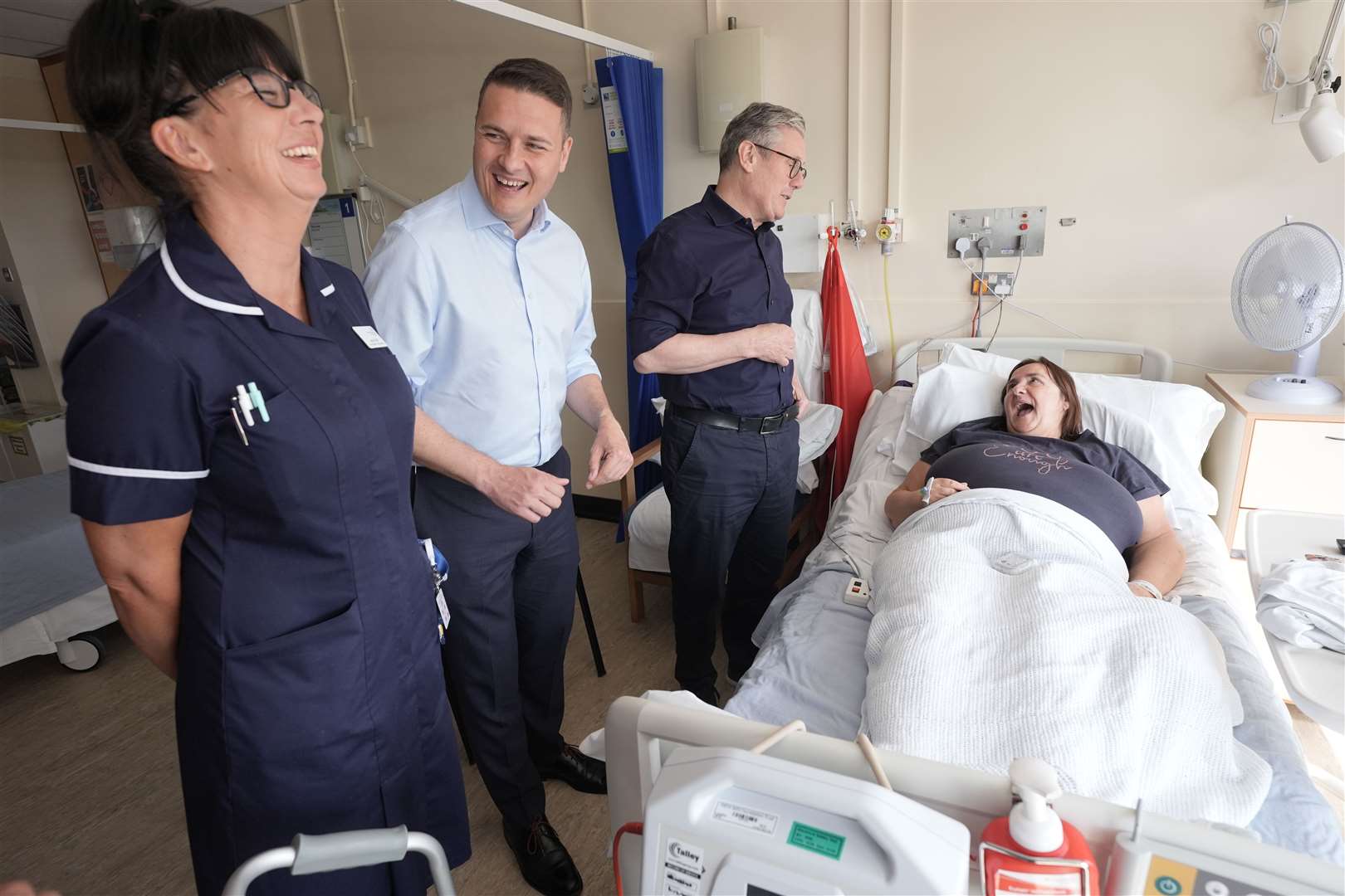 Labour Party leader Sir Keir Starmer and shadow health secretary Wes Streeting during a visit to Bassetlaw Hospital (Stefan Rousseau/PA)