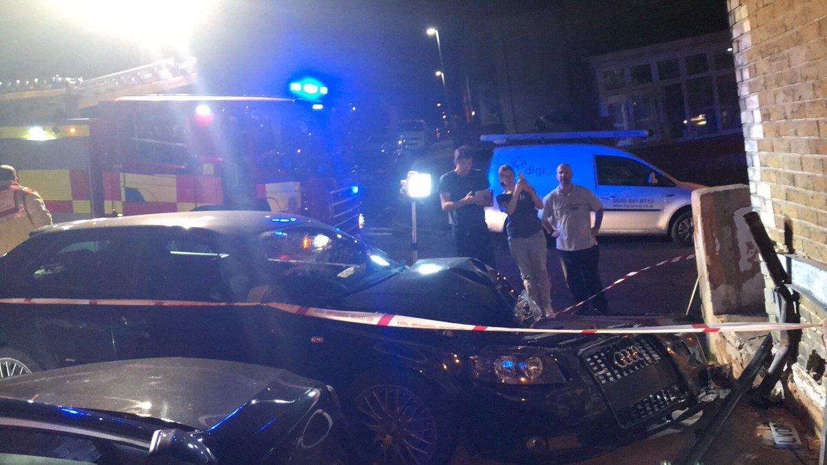 A car crashed in Gladstone Road, Chatham. Credit: Jessica
