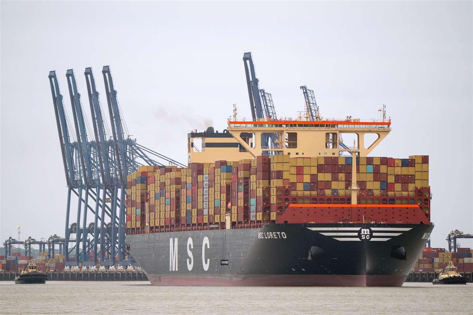 MSC Loreto had been docked at Felixstowe since Tuesday (Joe Giddens/PA)