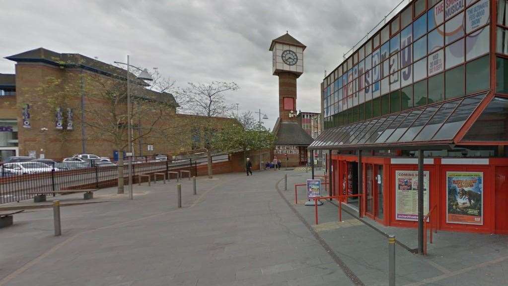 The attack is believed to have taken place outside the Orchard Theatre in Home Gardens, Dartford last night. Picture: Google Earth (21248682)