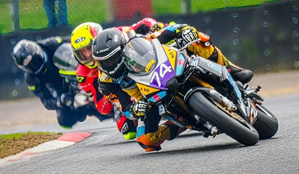 Finn Smart-Weeden (No.74) in action in race one at Brands Hatch, where he finished sixth. Picture: Richard Enfield