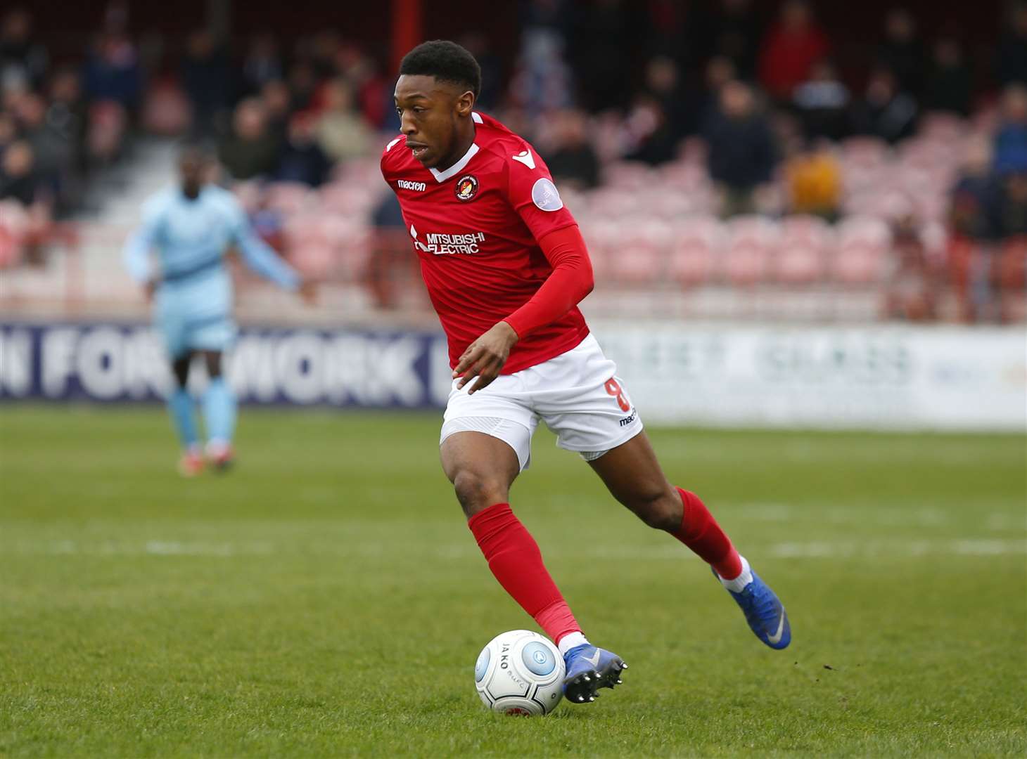 Ebou Adams on the ball for Ebbsfleet Picture: Andy Jones