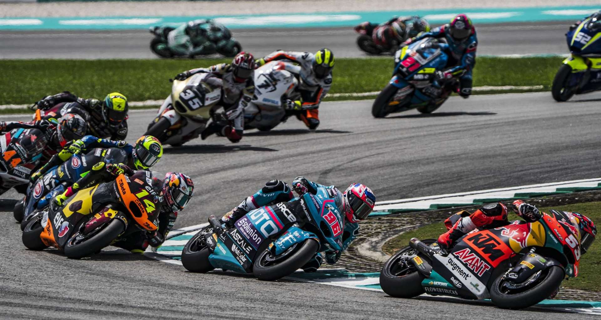 Dover's Jake Dixon (No.96) battles for position at Sepang. Picture: Aspar Team