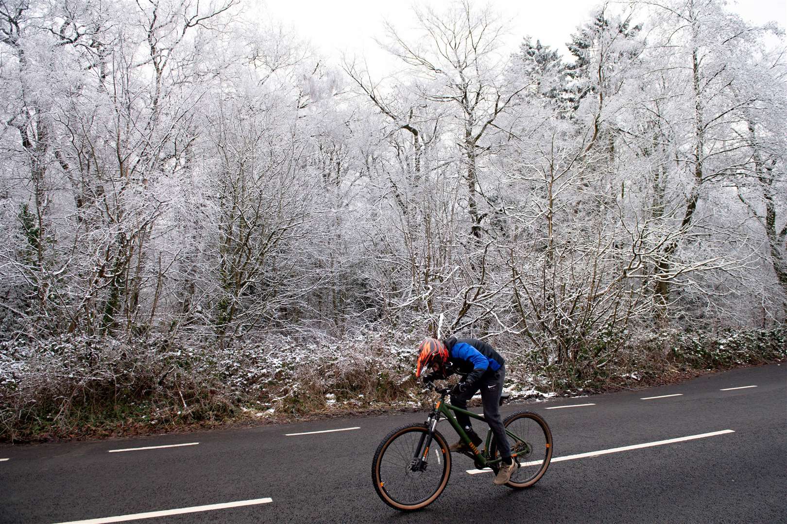 Chilly weather for cycling in Birmingham (Jacob King/PA)