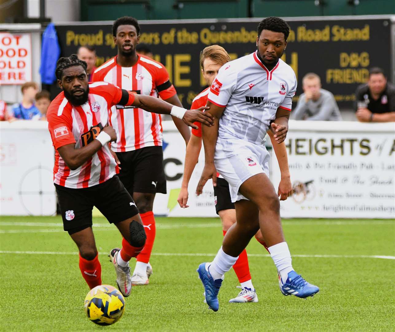 Ramsgate striker Vance Bola, right, has left the club and joined Hythe. Picture: Marc Richards