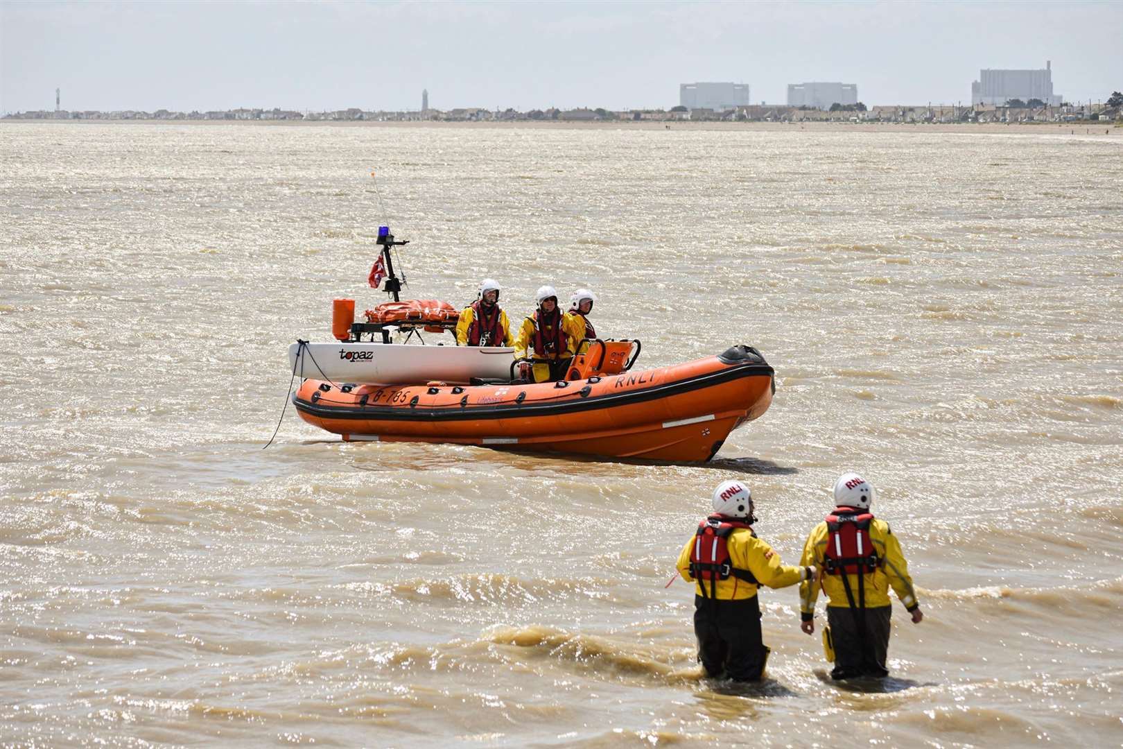 Littlestone Lifeboat come the rescue near the beach. Picture supplied by Iain Bates/Littlestone RNLI