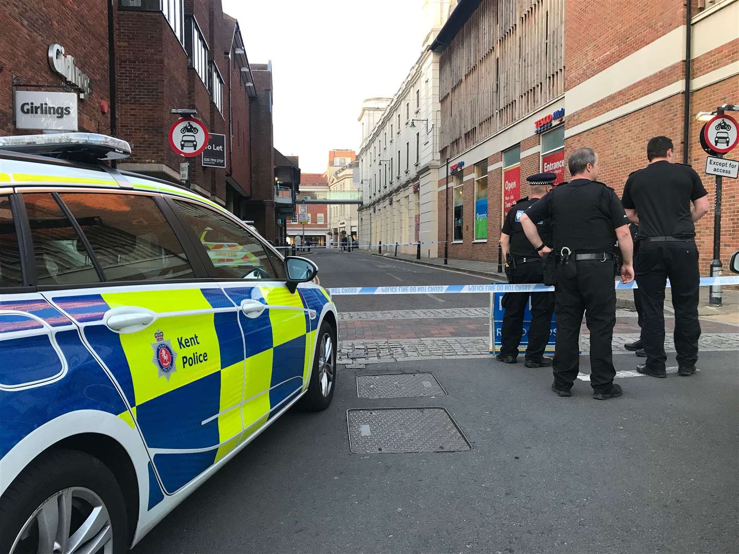 Police at the scene of the assault in June