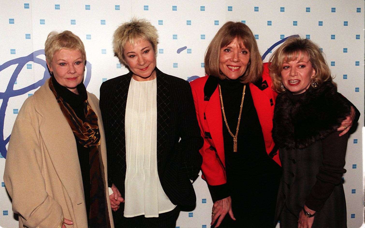 With, from left, fellow stage stars Dame Judi Dench, Zoe Wanamaker and Elaine Paige in 1996 when they were nominated for Olivier Awards (PA)