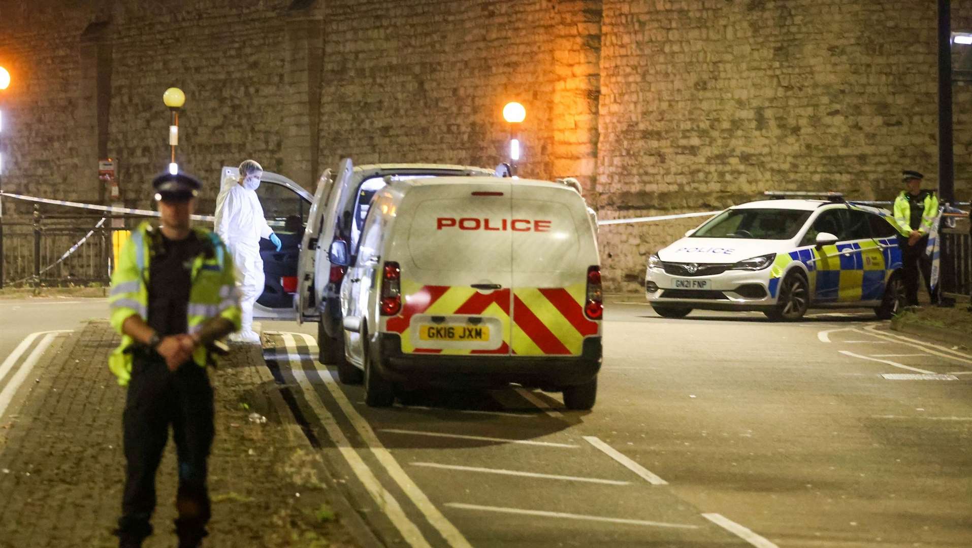 Police at the scene outside the Hare and Hounds pub in Maidstone