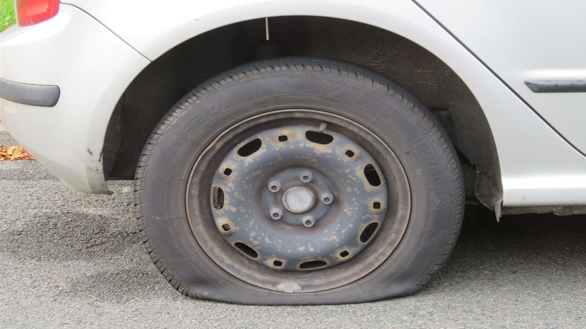 Tyres were slashed with a knife. Picture by Andy Clark