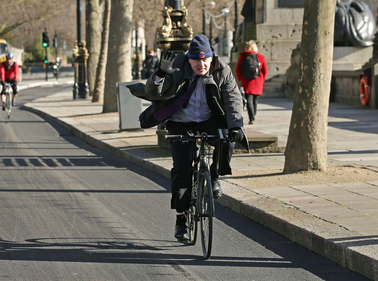 Boris Johnson cycling (Yui Mok/PA)