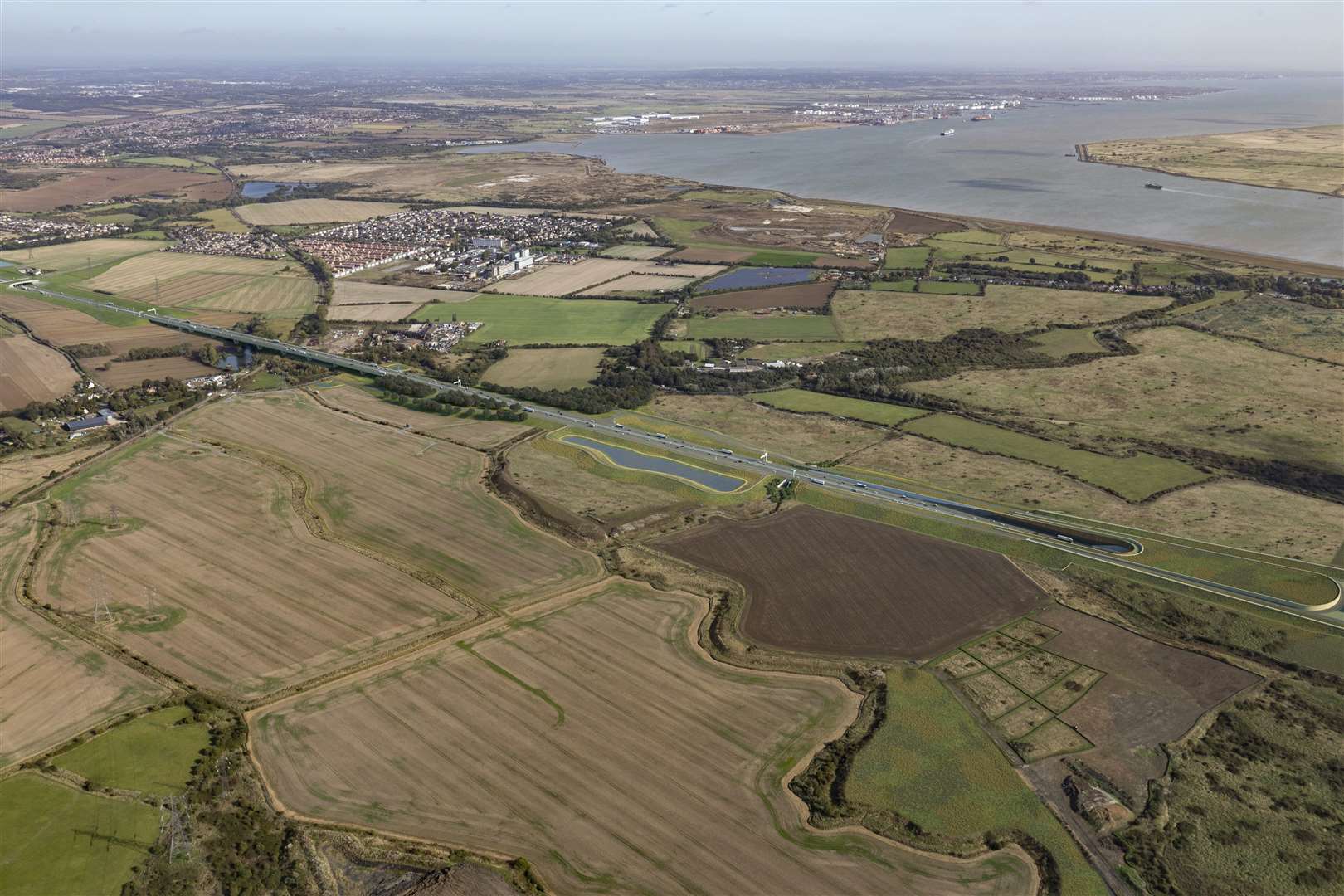 The view of the Lower Thames Crossing from the Tilbury area looking north. Picture: Highways England