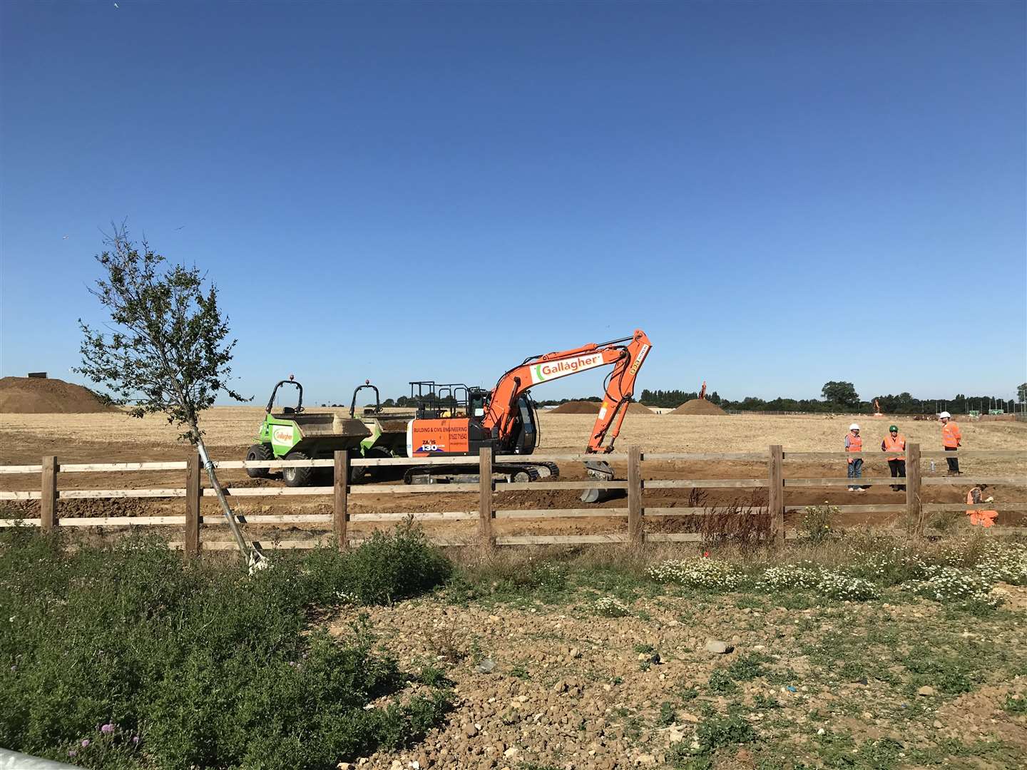 Work continues at the site in Ashford, Kent recently purchased by the Government as it gears up for possible trade frictions as a result of leaving the EU (Michael Drummond/PA)