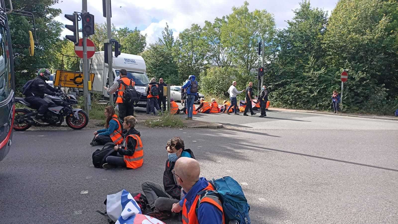 Insulate Britain protestors on the M25 on September. Photo: Insulate Britain