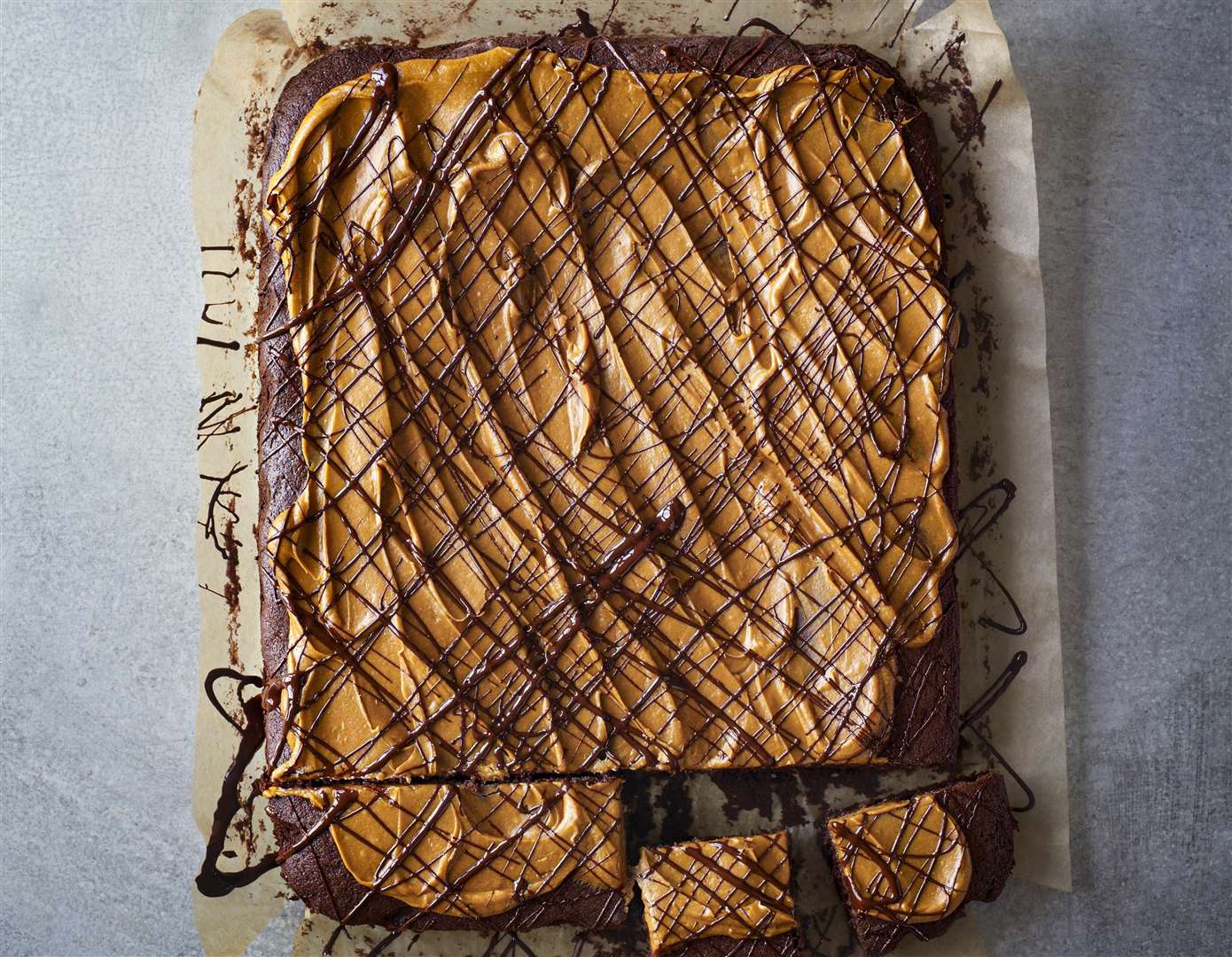 Chocolate & salted caramel traybake from Waitrose & Partners