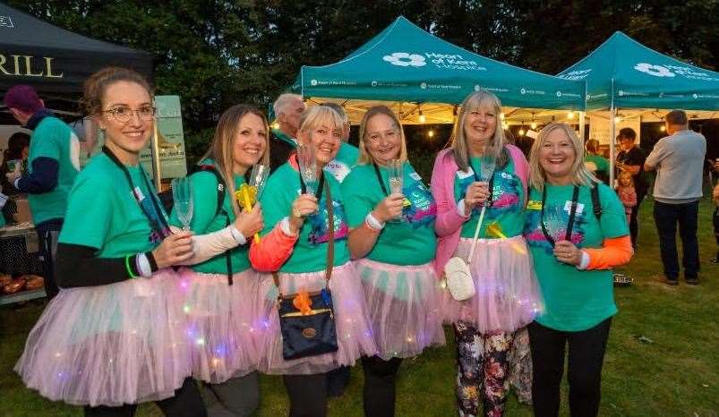 Ward staff from Heart of Kent Hospice joined walkers on the Moonlit Walk in 2023