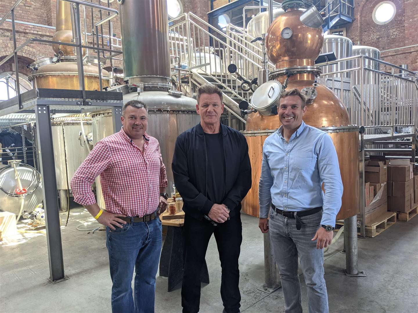 Brothers Matthew (left) and Stephen Russell with star chef Gordon Ramsay. Picture: Stephen Russell