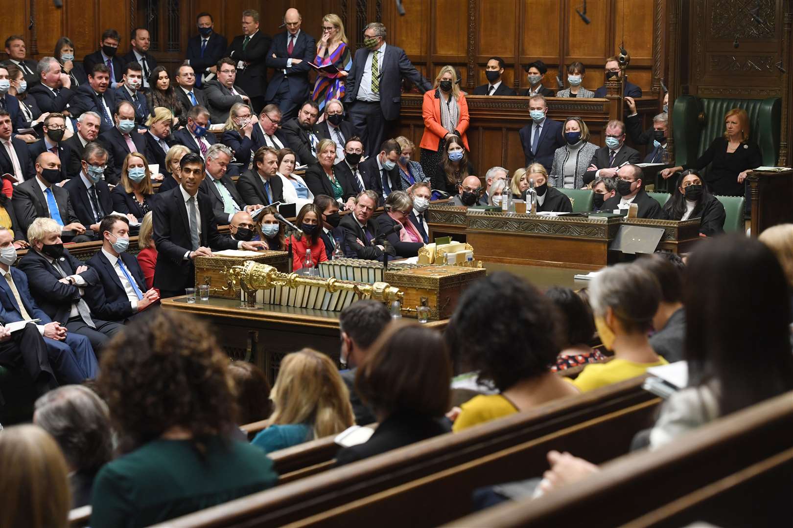 Many Conservative MPs choose not to wear masks in the Commons Chamber (UK Parliament/Jessica Taylor/PA)