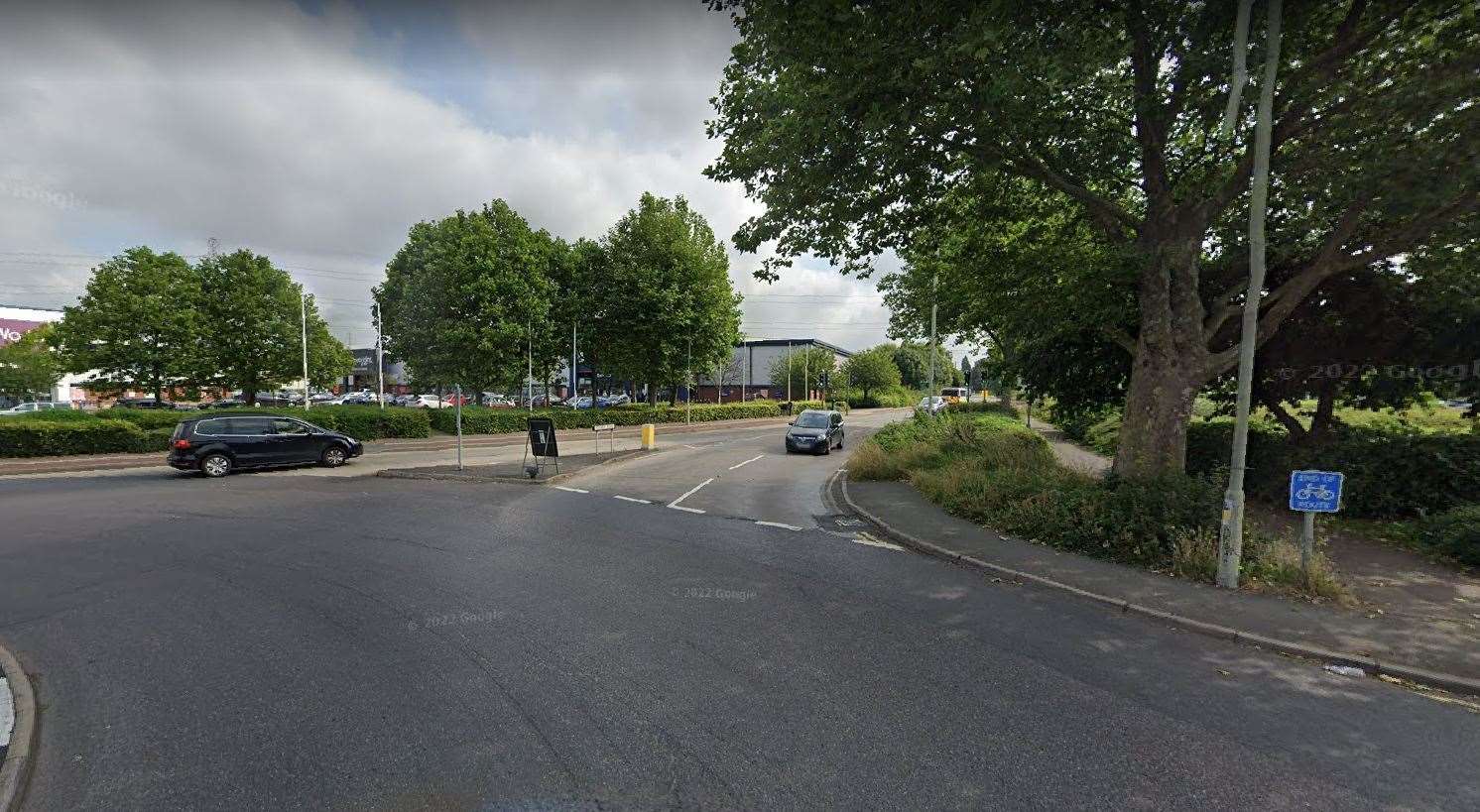 The cones were removed from Sturry Road, Canterbury, yesterday. Picture: Google